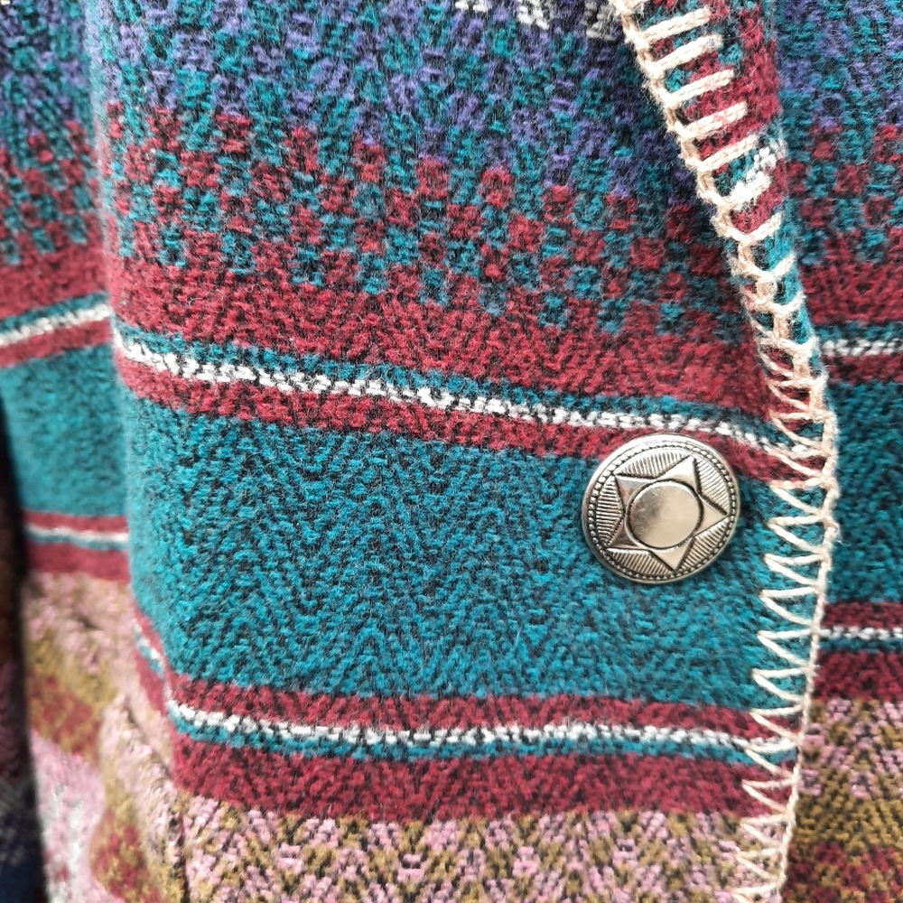 Vintage 90's Aztec Print Button Blazer Jacket - Picture 6 of 12